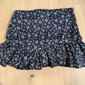 Altar'd State Ruffled Blue and White Mini Skirt